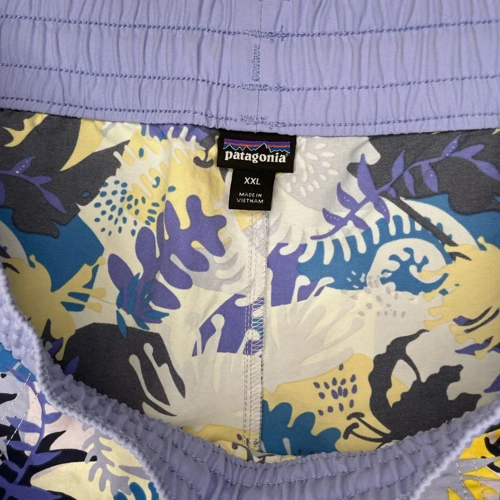 Patagonia Girls Costa Rica Baggies Shorts Purple Yellow Youth Size XXL